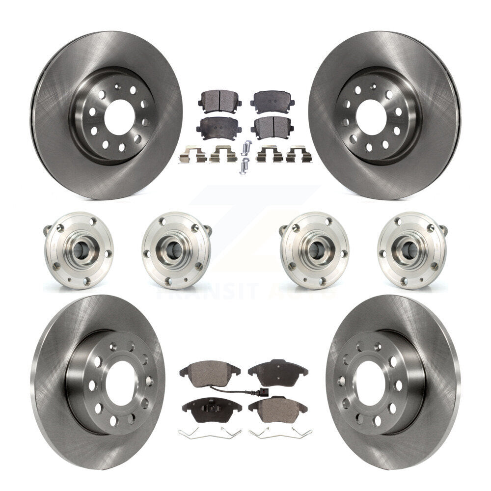 Hub Bearing Disc Brake Rotors And Pads Front Rear Kit (10Pc) For Audi A3 Quattro
