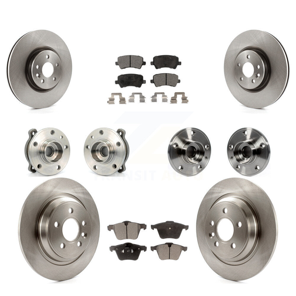 Hub Bearing Brake Rotor & Pads Front Rear Kit (10Pc) For 2013-2014 Volvo S60 AWD