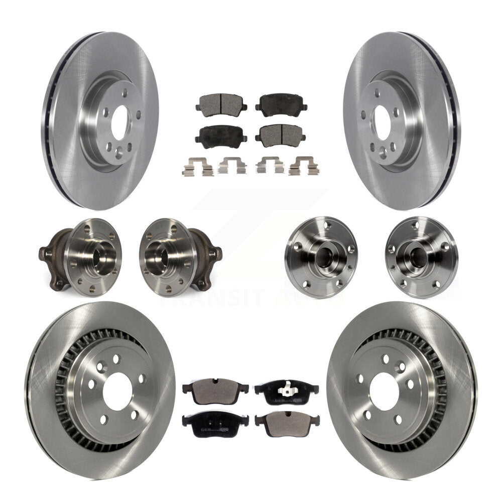 Hub Bearings Disc Brake Rotors And Pads Front Rear Kit (10Pc) For Volvo XC60 AWD
