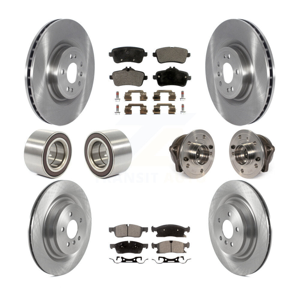Hub Bearing Brake Rotor & Pad Shoe Front Rear Kit (10Pc) For Mercedes-Benz GL350