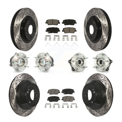 Hub Bearing Coat Brake Rotor Pad Front Rear Kit (10Pc) For 14-15 Kia Sorento FWD