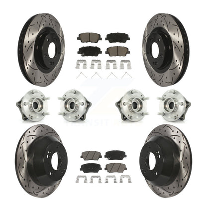 Hub Bearing Coat Brake Rotor Pad Front Rear Kit (10Pc) For 14-15 Kia Sorento AWD