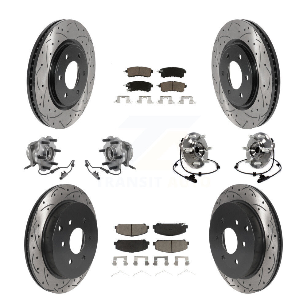 Hub Bearing Coat Brake Rotor Pads Front Rear Kit (10Pc) For INFINITI QX80 Nissan