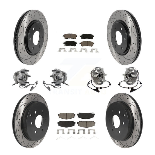 Hub Bearing Coat Brake Rotor Pads Front Rear Kit (10Pc) For INFINITI QX80 Nissan