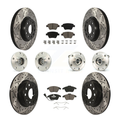 Hub Bearing Coat Brake Rotor Pad Front Rear Kit (10Pc) For Volkswagen Beetle GTI