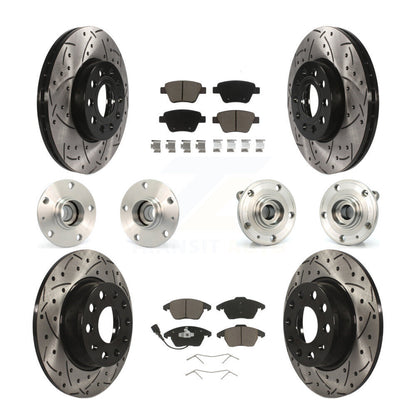 Hub Bearing Coated Brake Rotor & Pad Front Rear Kit (10Pc) For Volkswagen Beetle