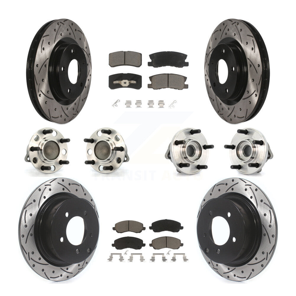 Hub Bearing Coat Brake Rotor Pads Front Rear Kit (10Pc) For Chrysler Sebring 200