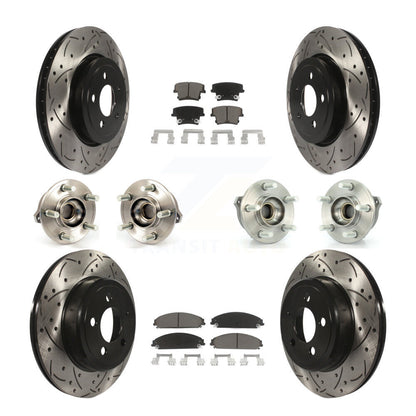 Hub Bearing Coated Brake Rotor Pads Front Rear Kit (10Pc) For Chrysler 300 Dodge