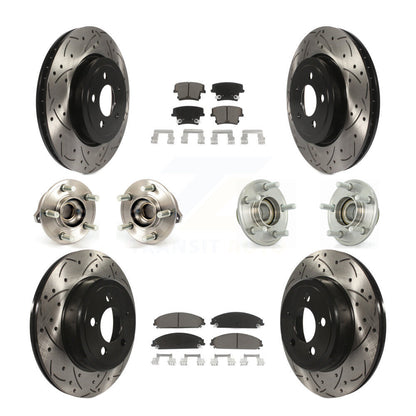 Hub Bearing Coated Brake Rotor Pads Front Rear Kit (10Pc) For Chrysler 300 Dodge
