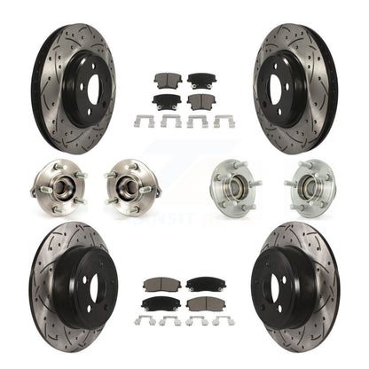 Hub Bearing Coated Brake Rotor Pads Front Rear Kit (10Pc) For Dodge Chrysler 300