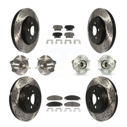 Hub Bearing Coated Brake Rotor & Pad Front Rear Kit (10Pc) For Dodge Charger 300