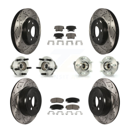 Hub Bearing Coat Brake Rotor Pads Front Rear Kit (10Pc) For Dodge Charger Magnum
