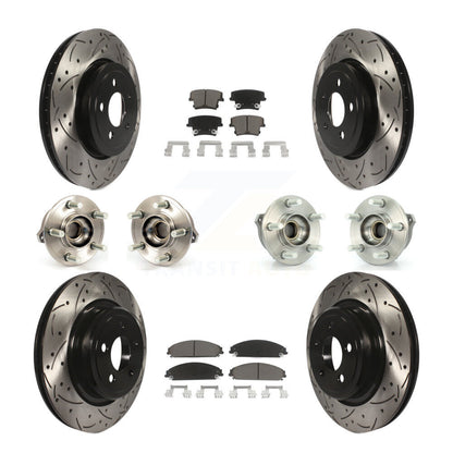 Hub Bearing Coated Disc Brake Rotor Pads Front Rear Kit (10Pc) For Dodge Charger