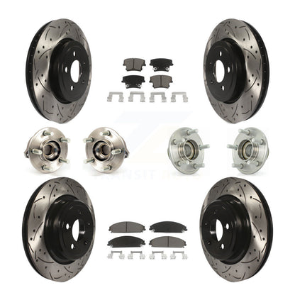 Hub Bearing Coated Disc Brake Rotor Pads Front Rear Kit (10Pc) For Dodge Charger