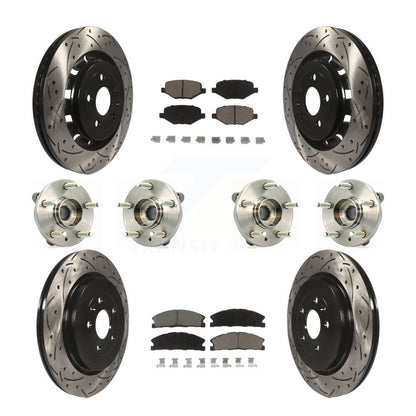 Hub Bearing Coat Brake Rotor Pad Front Rear Kit (10Pc) For Ford Flex Lincoln MKT