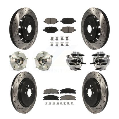 Hub Bearing Coated Brake Rotor Pads Front Rear Kit (10Pc) For Ford Taurus Police
