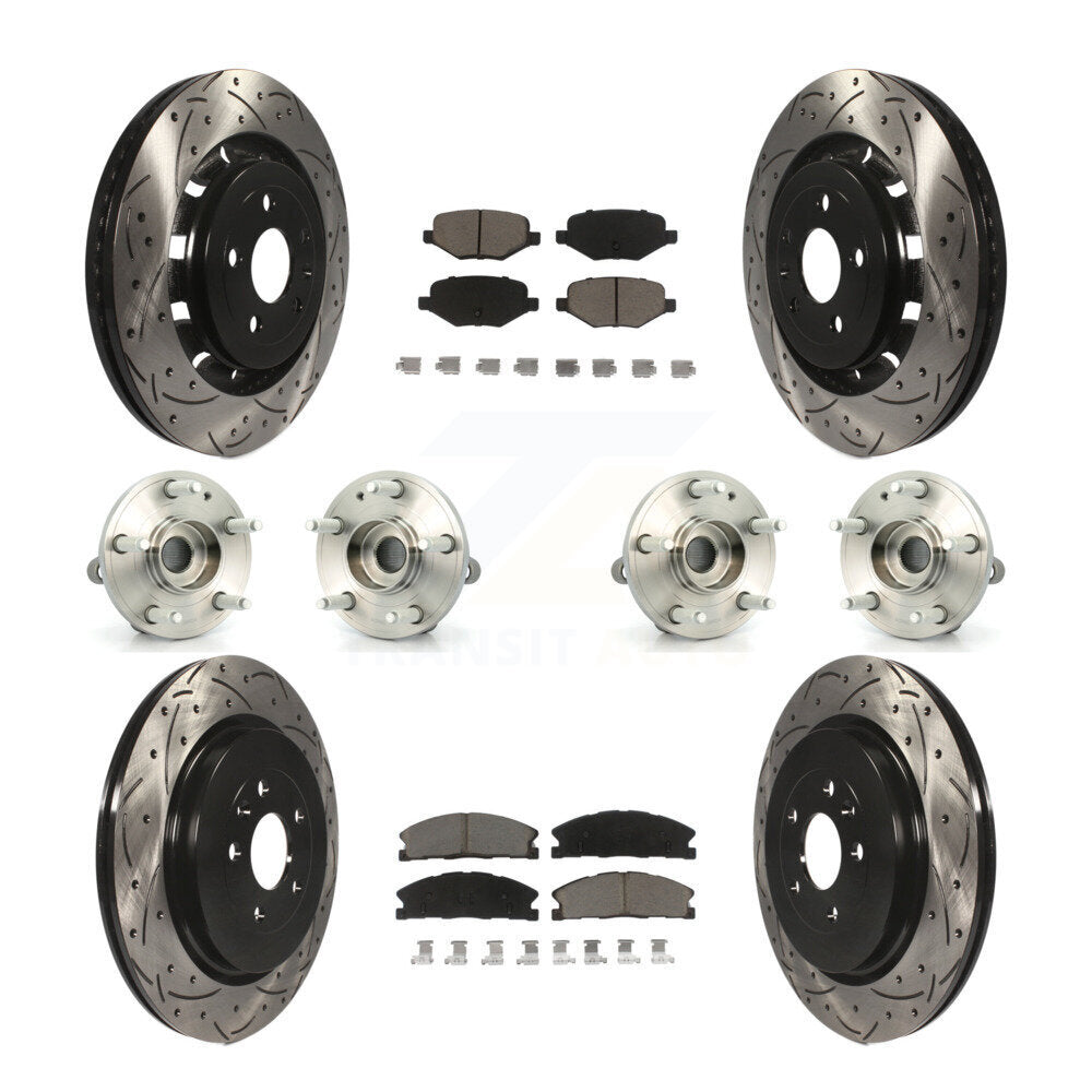 Hub Bearing Coat Brake Rotor Pads Front Rear Kit (10Pc) For Ford Explorer Police