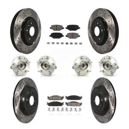 Hub Bearing Coated Disc Brake Rotor Pads Front Rear Kit (10Pc) For Ford Explorer