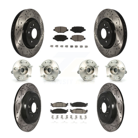 Hub Bearing Coated Disc Brake Rotor Pads Front Rear Kit (10Pc) For Ford Explorer