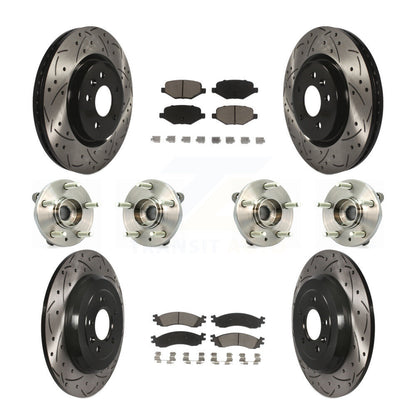 Hub Bearing Coat Brake Rotor Pad Front Rear Kit (10Pc) For 10-12 Ford Taurus SHO