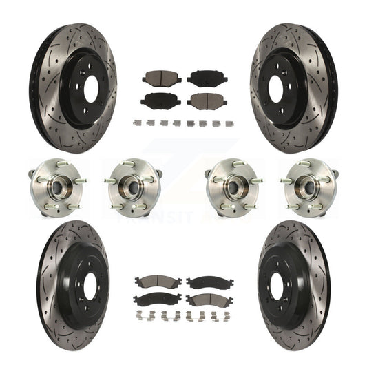 Hub Bearing Coat Brake Rotor Pad Front Rear Kit (10Pc) For 10-12 Ford Taurus SHO