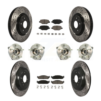 Hub Bearing Coat Brake Rotor Pad Front Rear Kit (10Pc) For 2009-2010 Lincoln MKS