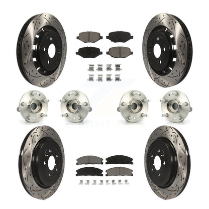 Hub Bearing Coated Disc Brake Rotor Pads Front Rear Kit (10Pc) For Ford Explorer