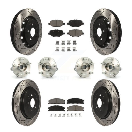 Hub Bearing Coated Disc Brake Rotor Pads Front Rear Kit (10Pc) For Ford Explorer