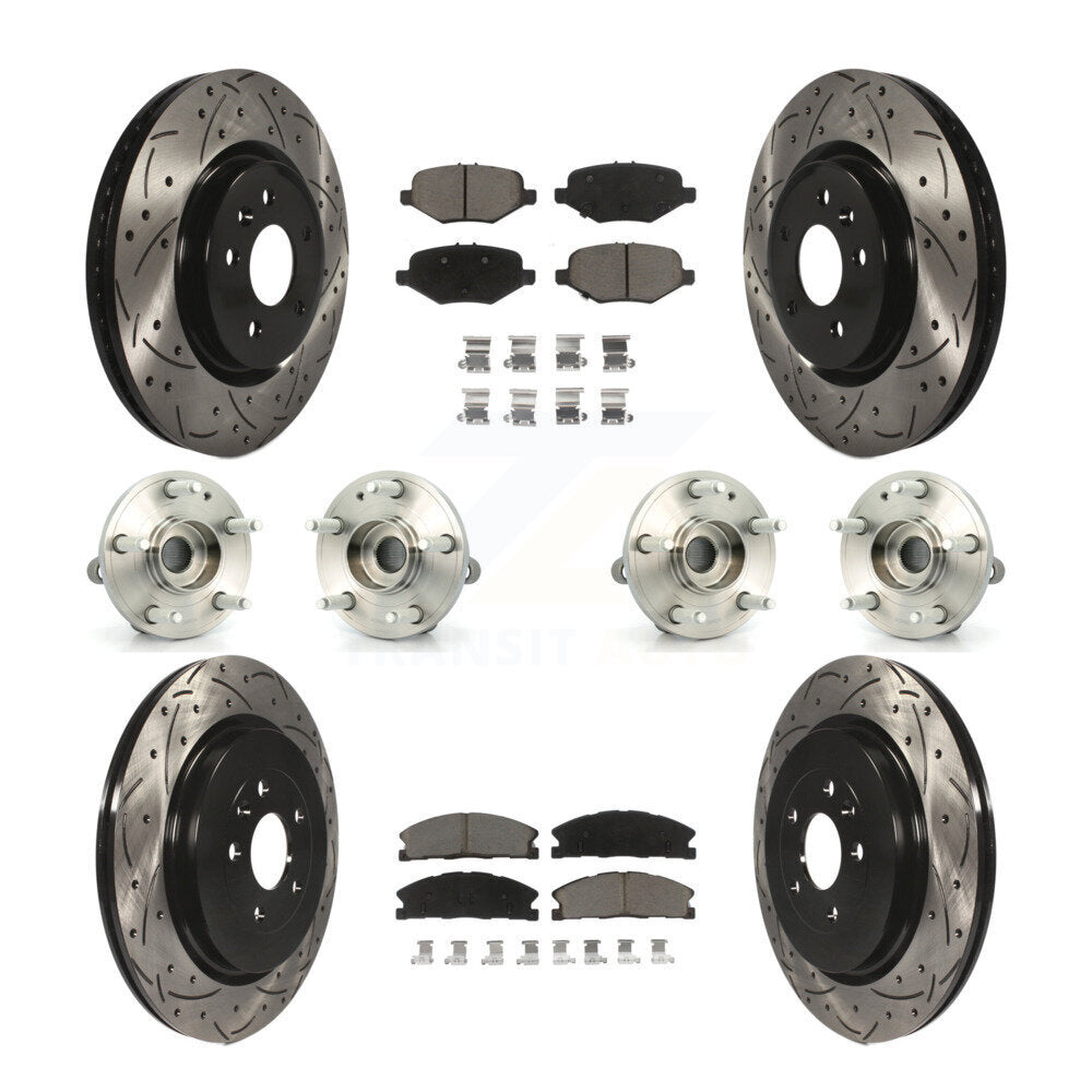 Hub Bearing Coated Brake Rotor Pad Front Rear Kit (10Pc) For Ford Explorer Sport