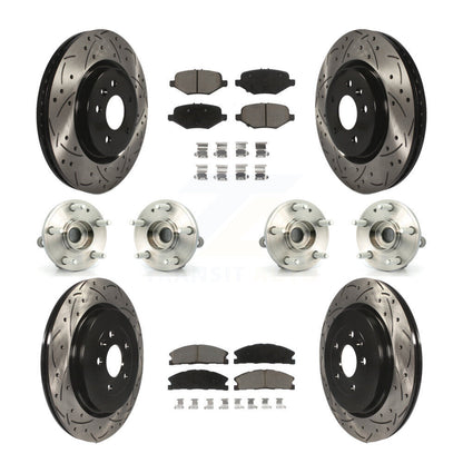 Hub Bearing Coated Brake Rotor Pad Front Rear Kit (10Pc) For Ford Explorer Sport