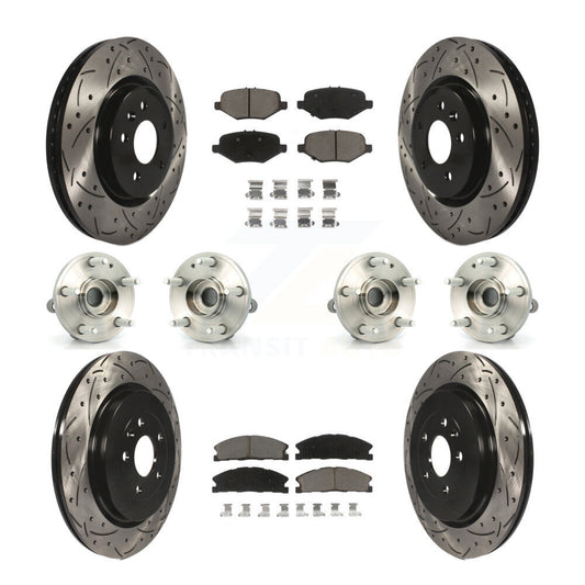 Hub Bearing Coated Brake Rotor Pad Front Rear Kit (10Pc) For Ford Explorer Sport