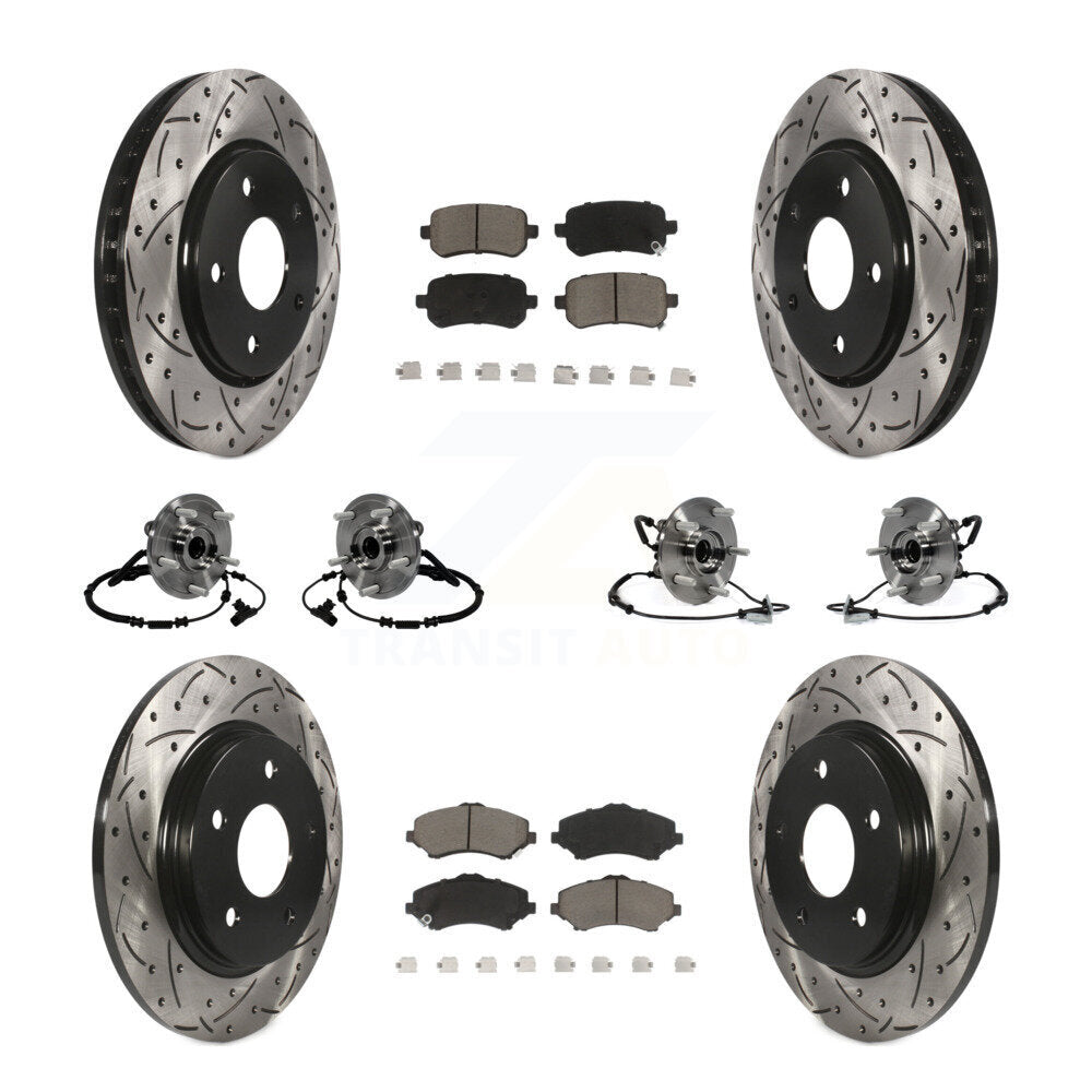 Bearing Coat Brake Rotor Pads Front Rear Kit (10Pc) For Dodge Grand Caravan Town