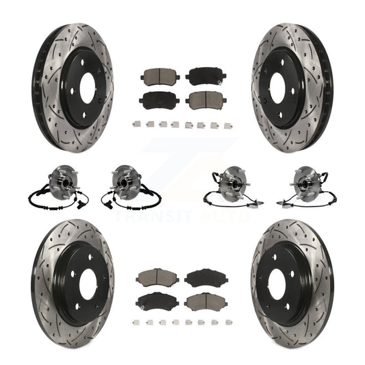 Bearing Coat Brake Rotor Pads Front Rear Kit (10Pc) For Dodge Grand Caravan Town