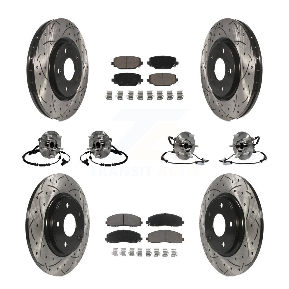 Bearing Coat Brake Rotor Pads Front Rear Kit (10Pc) For Dodge Grand Caravan Town