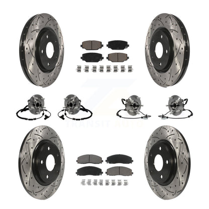 Bearing Coat Brake Rotor Pads Front Rear Kit (10Pc) For Dodge Grand Caravan Town