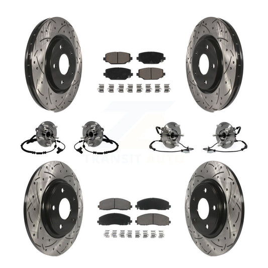 Bearing Coat Brake Rotor Pads Front Rear Kit (10Pc) For Dodge Grand Caravan Town