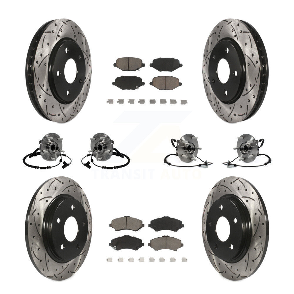 Bearing Coat Brake Rotor Pads Front Rear Kit (10Pc) For Dodge Grand Caravan Town