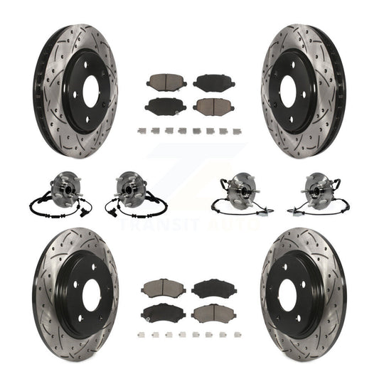 Bearing Coat Brake Rotor Pads Front Rear Kit (10Pc) For Dodge Grand Caravan Town