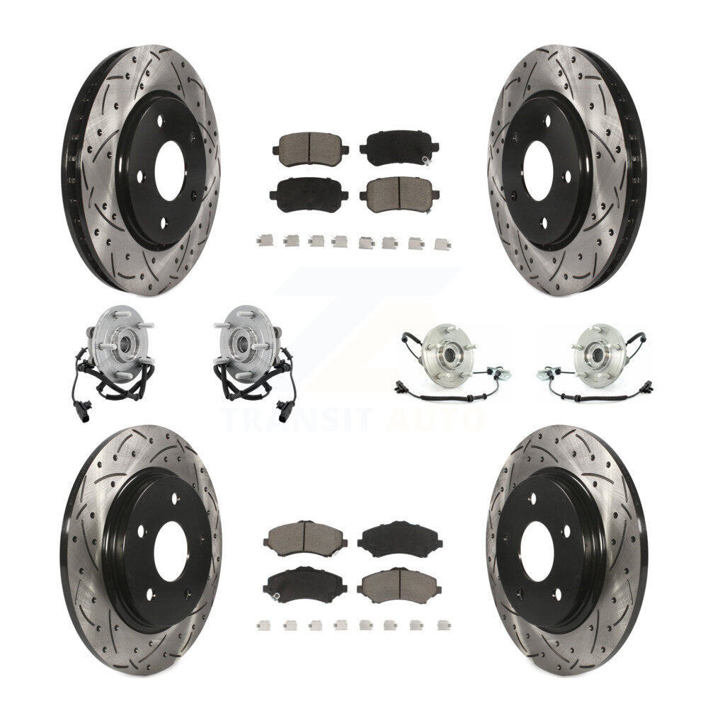 Bearing Coat Brake Rotor Pads Front Rear Kit (10Pc) For Dodge Grand Caravan Town