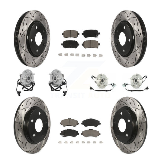 Bearing Coat Brake Rotor Pads Front Rear Kit (10Pc) For Dodge Grand Caravan Town