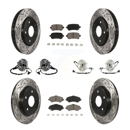 Hub Bearing Coated Brake Rotor & Pad Front Rear Kit (10Pc) For Volkswagen Routan