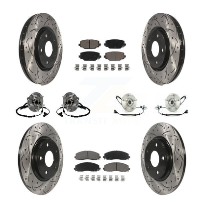 Hub Bearing Coated Brake Rotor & Pad Front Rear Kit (10Pc) For Volkswagen Routan