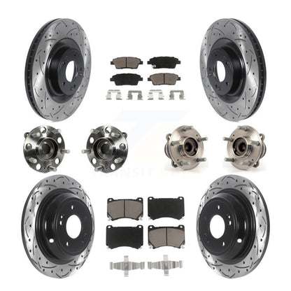 Hub Bearing Coat Brake Rotor Pads Front Rear Kit (10Pc) For Hyundai Genesis 5.0L