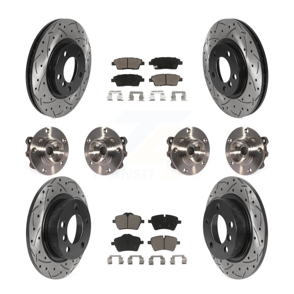 Hub Bearing Coated Brake Rotor Pad Front Rear Kit (10Pc) For Mini Cooper Paceman