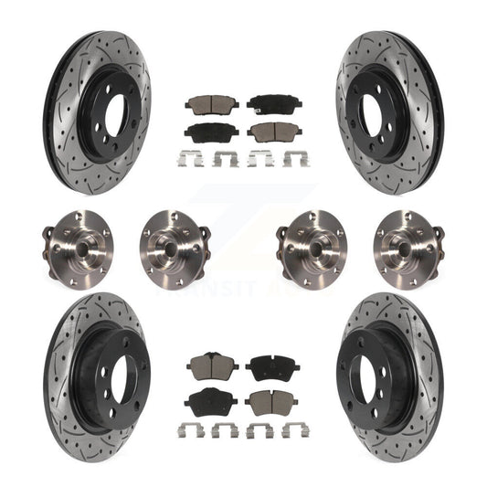 Hub Bearing Coated Brake Rotor Pad Front Rear Kit (10Pc) For Mini Cooper Paceman