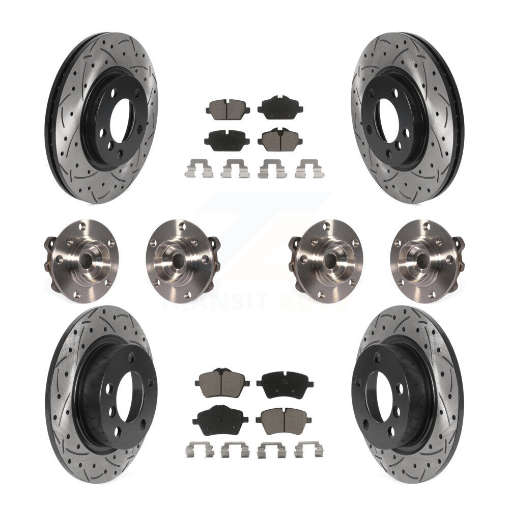 Hub Bearing Coated Brake Rotor Pad Front Rear Kit (10Pc) For Mini Cooper Paceman