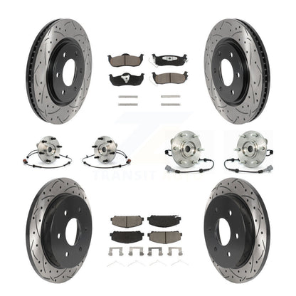 Hub Bearing Coated Brake Rotor Pads Front Rear Kit (10Pc) For Nissan Armada QX56