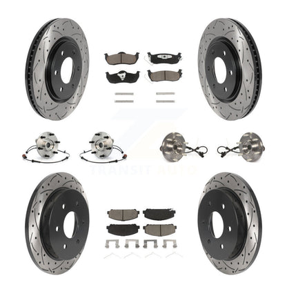 Hub Bearing Coated Disc Brake Rotor Pads Front Rear Kit (10Pc) For Nissan Armada