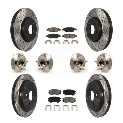 Hub Bearing Coated Brake Rotor & Pads Front Rear Kit (10Pc) For Chevrolet Camaro