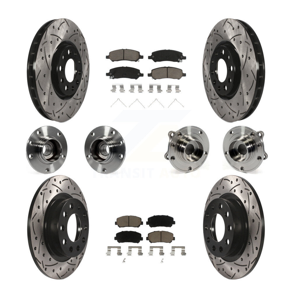 Hub Bearing Coat Brake Rotor Pads Front Rear Kit (10Pc) For 2013-2016 Dodge Dart